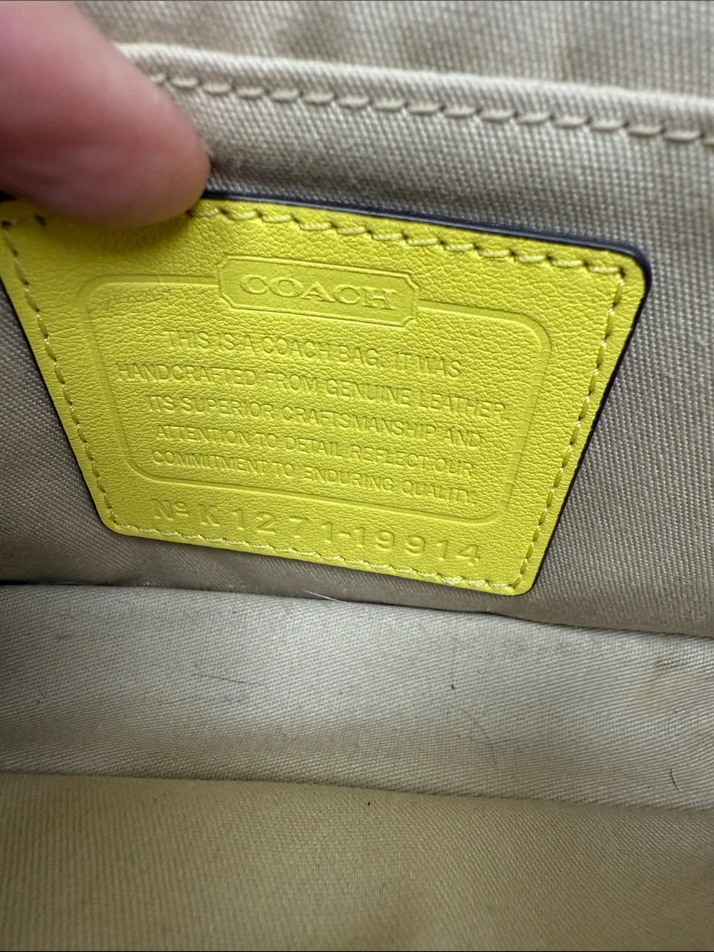 Coach Yellow Leather Crossbody with Turn-Lock Closure
